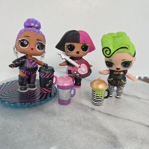 LOL Surprise Dolls Punk Rock Set 3 Dolls Outfits Accessories Bottles Guitar MGA